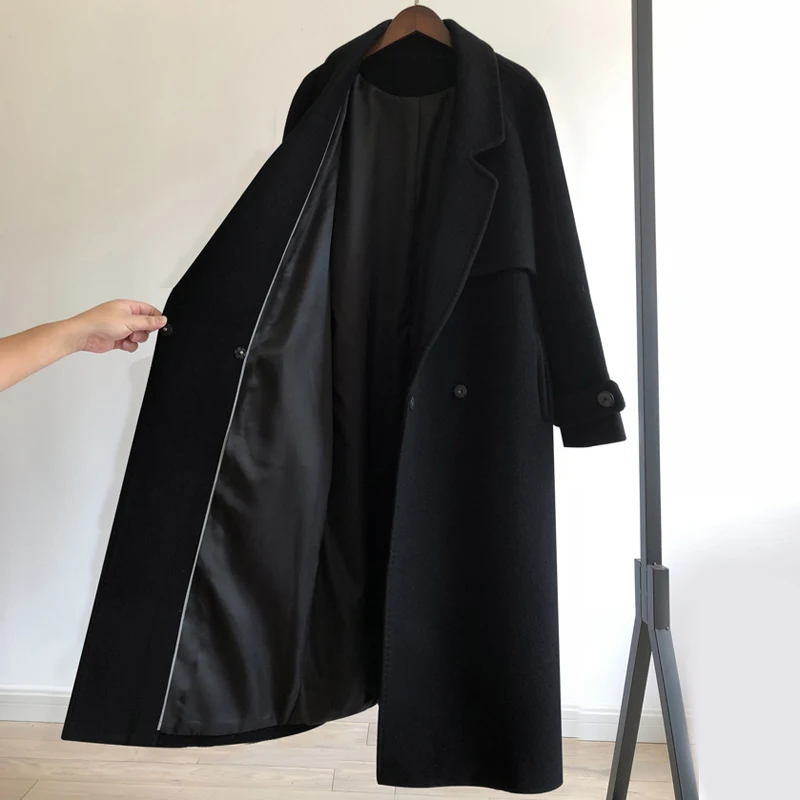 Fall/Winter 2021black woolen coat women's fashion coat loose belt temperament is thin casual wool coat trench Office Lady Long
Fall/Winter 2021black woolen coat women's fashion coat loose belt temperament is thin casual wool coat trench Office Lady Long