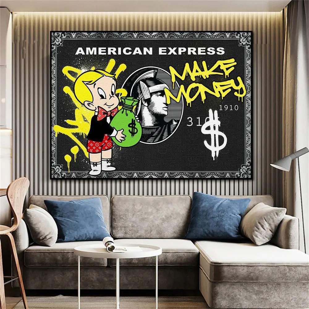 Cartoon Portrait Make Money Card Pop Art Graffiti Poster Prints On Canvas Painting Wall Art Picture Living Room Home Decoration
Cartoon Portrait Make Money Card Pop Art Graffiti Poster Prints On Canvas Painting Wall Art Picture Living Room Home Decoration