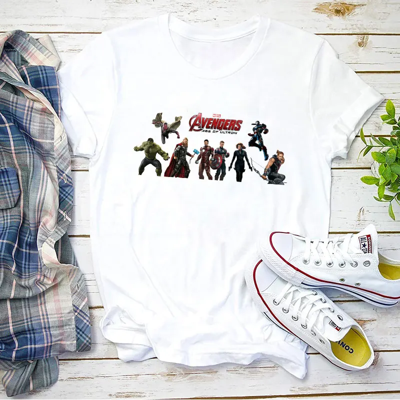 Fashion MARVEL T-Shirts Women Casual Loose O-Neck Short Sleeve Tees Ladies Summer The Avengers Print Harajuku Top Tshirts Female
Fashion MARVEL T-Shirts Women Casual Loose O-Neck Short Sleeve Tees Ladies Summer The Avengers Print Harajuku Top Tshirts Female