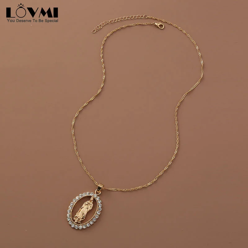 2021 Goth Rock Women Necklace Jewelry Golden Virgin Mary Oval Shape Crystal long Pendant Jewelry Ornaments for Women Dressing
2021 Goth Rock Women Necklace Jewelry Golden Virgin Mary Oval Shape Crystal long Pendant Jewelry Ornaments for Women Dressing