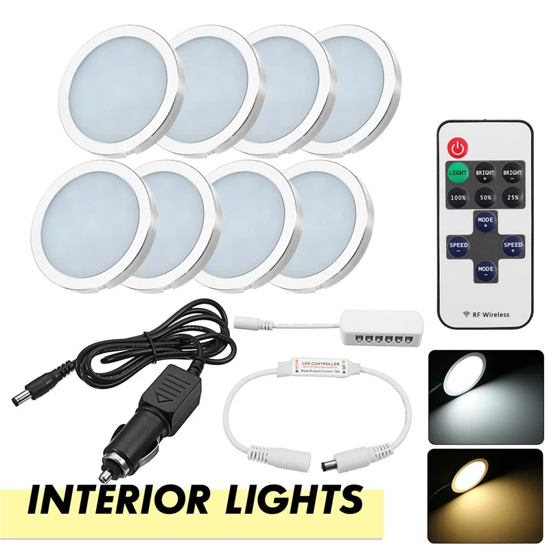 8x 12V Dimmable LED Boat Interior Light Ceiling Lamp Remote Control Dome Light RV Camper Caravan Motorhom with Cigarette lighter
8x 12V Dimmable LED Boat Interior Light Ceiling Lamp Remote Control Dome Light RV Camper Caravan Motorhom with Cigarette lighter