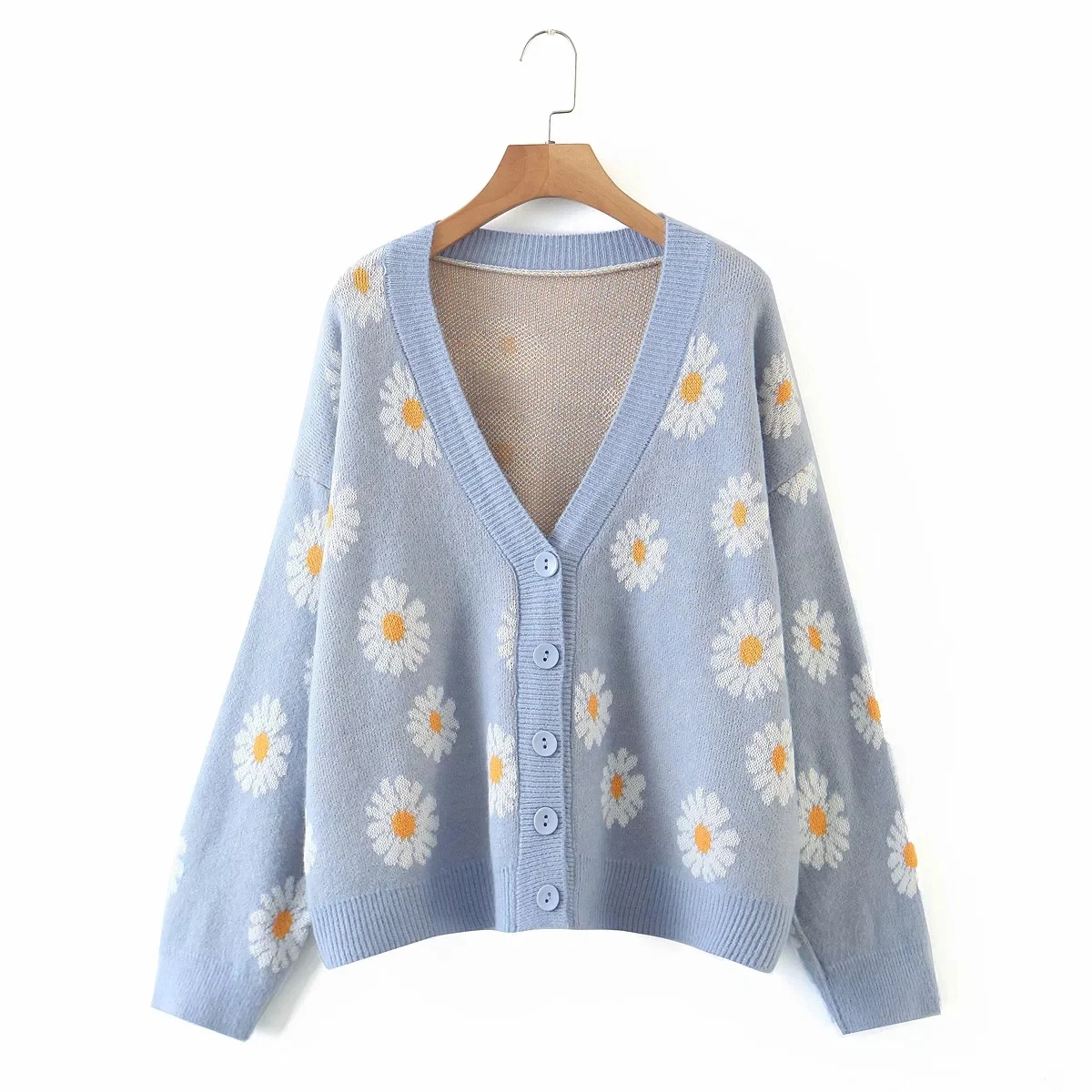 Sweet Button Down Sweater Cardigan Women Loose Knit Coat Autumn Spring Casual Lady Long Sleeve V Neck Floral Outerwear Sweater
Sweet Button Down Sweater Cardigan Women Loose Knit Coat Autumn Spring Casual Lady Long Sleeve V Neck Floral Outerwear Sweater