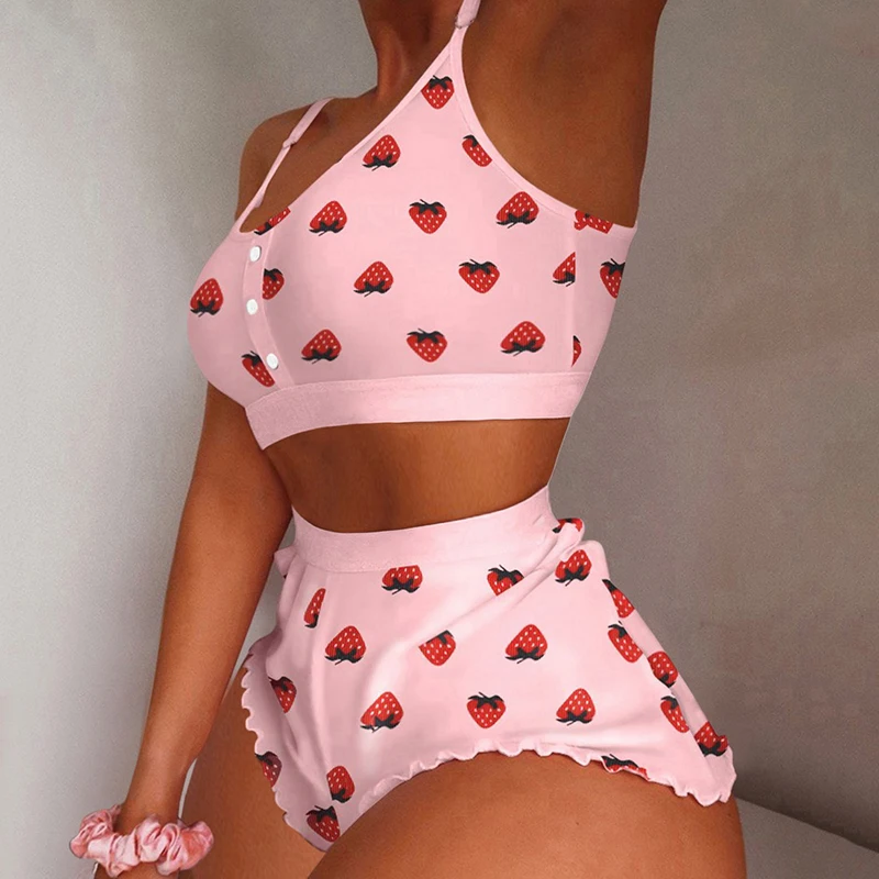 2 Pieces Red Lips Hot Pajamas For Girls Set Autumn Women Sleepwear Sleeveless Cami Nightgown Female Ladies Sexy Lingerie Pyjamas
2 Pieces Red Lips Hot Pajamas For Girls Set Autumn Women Sleepwear Sleeveless Cami Nightgown Female Ladies Sexy Lingerie Pyjamas