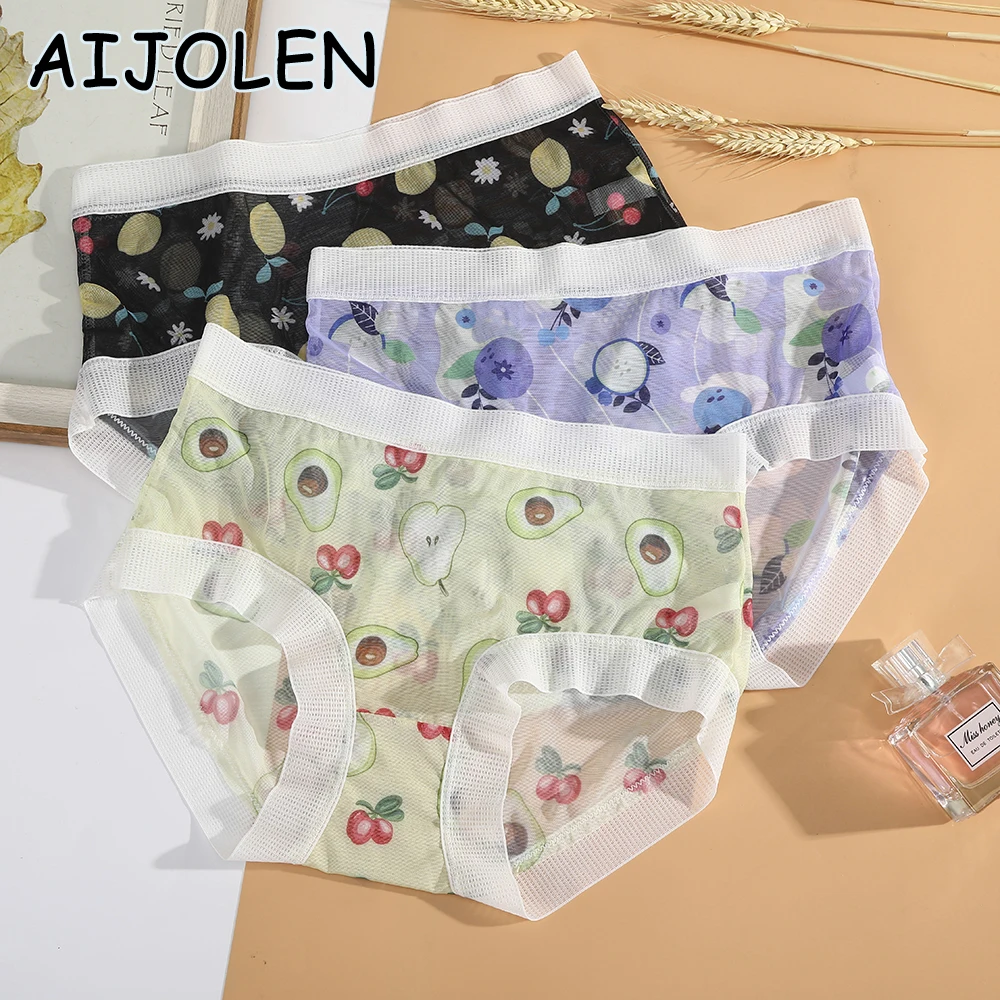 AIJOLEN Fruit Print Panties Mesh See-through Sexy Underwear Blueberry Lemon Strawberry Underpants Ladies Cute Lace Briefs
AIJOLEN Fruit Print Panties Mesh See-through Sexy Underwear Blueberry Lemon Strawberry Underpants Ladies Cute Lace Briefs