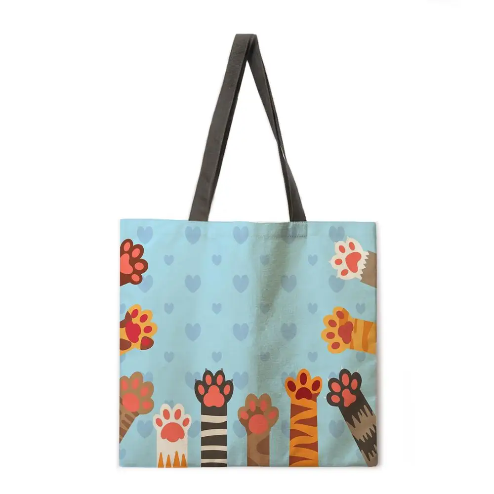 Cat's Claw Linen Shopping Bag Ladies Shoulder Bag Foldable Shopping Bag Outdoor Beach Handbag Female Handbag 
Cat's Claw Linen Shopping Bag Ladies Shoulder Bag Foldable Shopping Bag Outdoor Beach Handbag Female Handbag