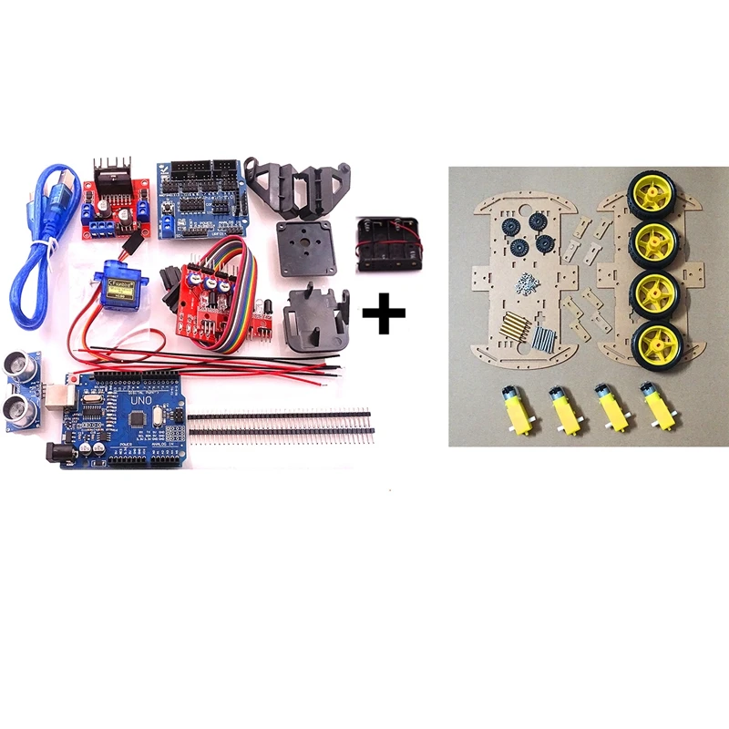 Smart Robot Car Chassis Kit Speed Encoder Battery Box 4WD Ultrasonic Module for Arduino Kit
Smart Robot Car Chassis Kit Speed Encoder Battery Box 4WD Ultrasonic Module for Arduino Kit