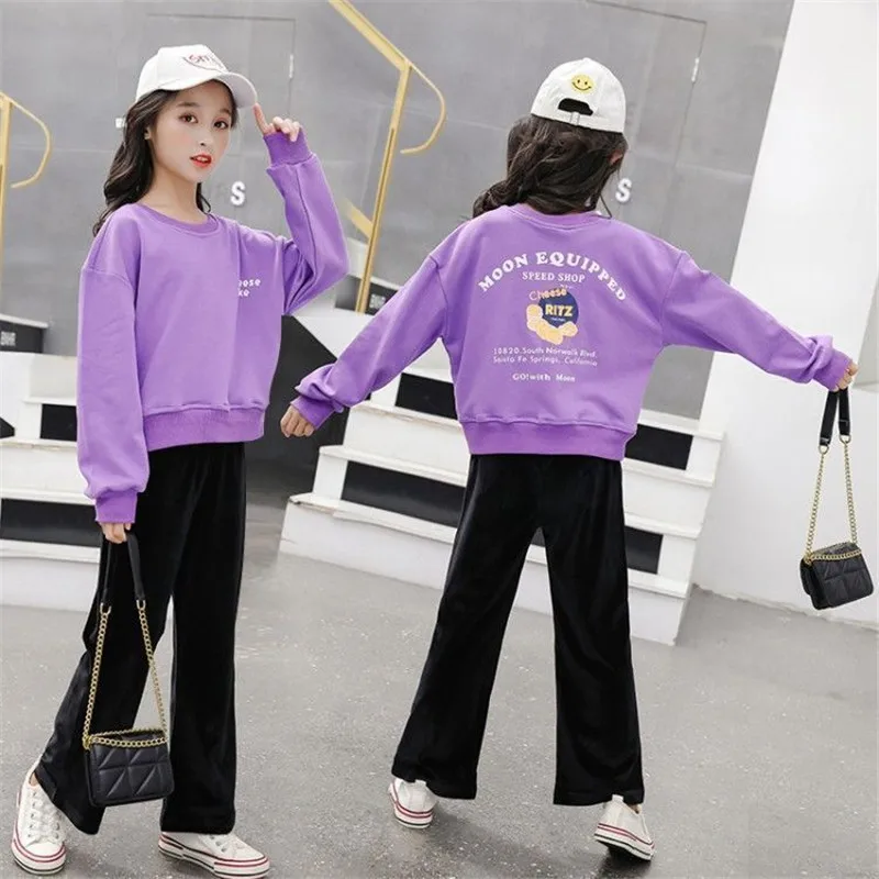 New Loose 2PCS Set Spring Autumn Pants Coat Sets Kids Girl Suits Sports Outfits Toddler Children Teenager Plus Size 2021
New Loose 2PCS Set Spring Autumn Pants Coat Sets Kids Girl Suits Sports Outfits Toddler Children Teenager Plus Size 2021