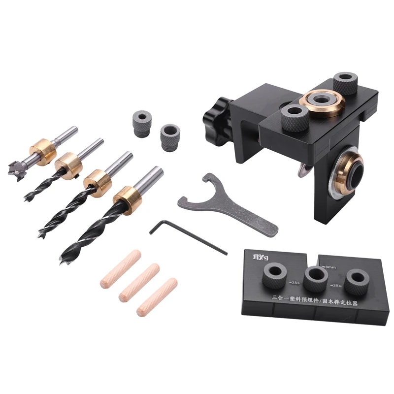 13 Pcs Adjustable Woodworking 3 in 1 Doweling Jig Kit Pocket Hole Jig Drilling Guide Locator Hole Puncher Tool
13 Pcs Adjustable Woodworking 3 in 1 Doweling Jig Kit Pocket Hole Jig Drilling Guide Locator Hole Puncher Tool
