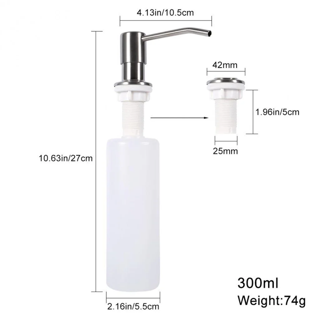 Bathroom Kitchen Soap Dispenser For Sink Detergent Liquid Hand Wash Soap Dispenser Pump for Kitchen Stainless Steel Head
Bathroom Kitchen Soap Dispenser For Sink Detergent Liquid Hand Wash Soap Dispenser Pump for Kitchen Stainless Steel Head