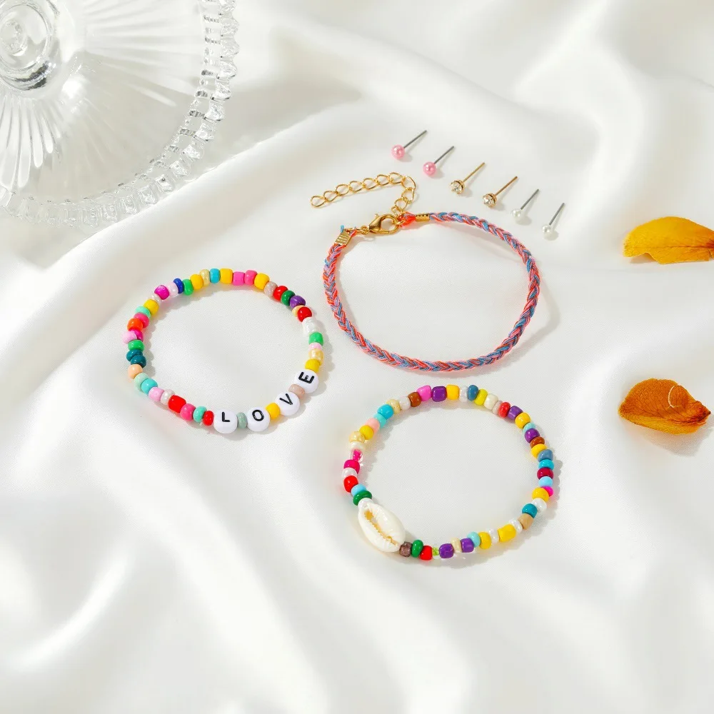 Fashion 3-piece Set Of Colorful English Alphabet Bracelet For Women Retro Beaded Shell Bracelet Jewelry Set Birthday Gift
Fashion 3-piece Set Of Colorful English Alphabet Bracelet For Women Retro Beaded Shell Bracelet Jewelry Set Birthday Gift