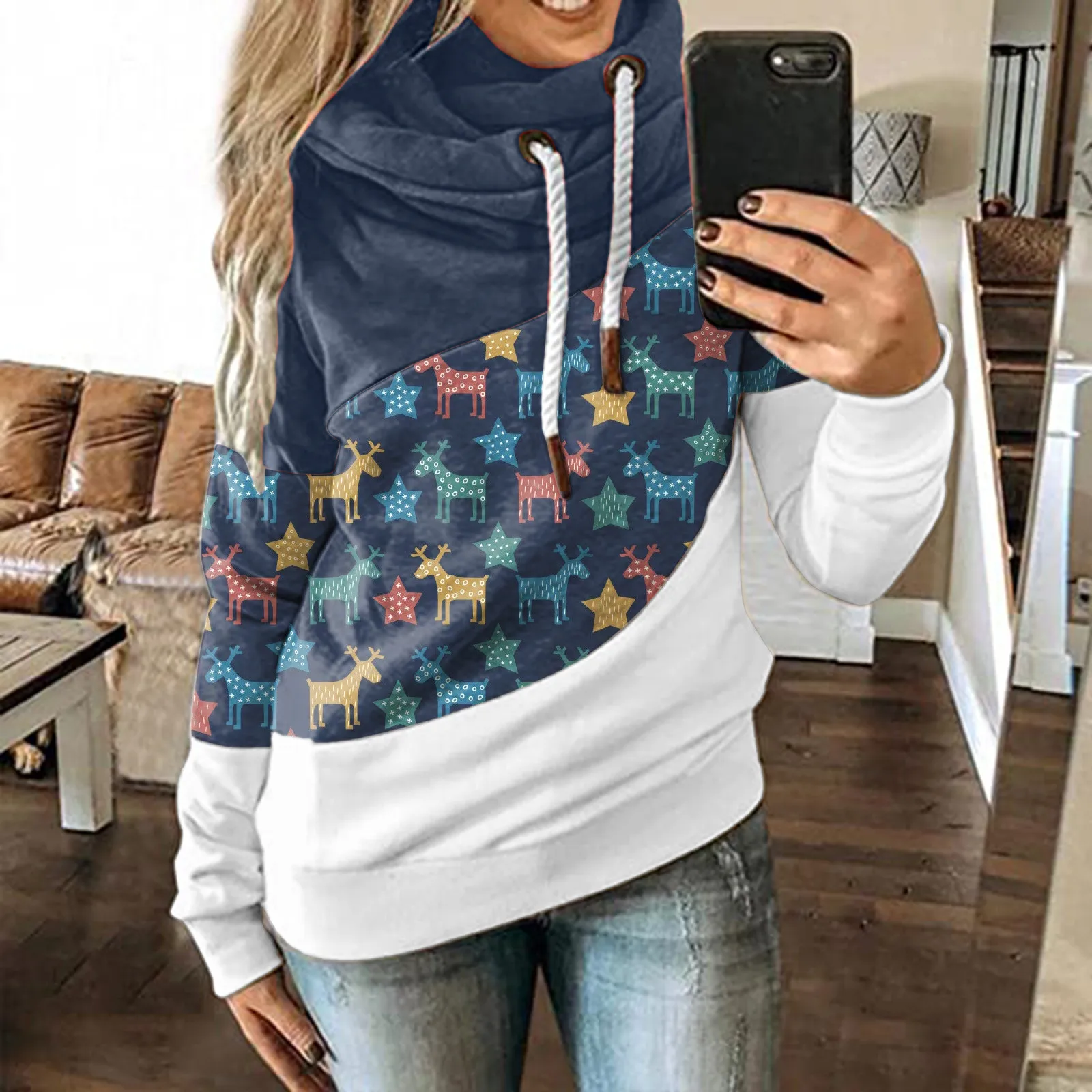 Women Patchwork Hooded Sweatshirt Autumn Winter Cartoon Print Harajuku Drawstring Hoodie Casual Long Sleeve Pullover Tops Female
Women Patchwork Hooded Sweatshirt Autumn Winter Cartoon Print Harajuku Drawstring Hoodie Casual Long Sleeve Pullover Tops Female