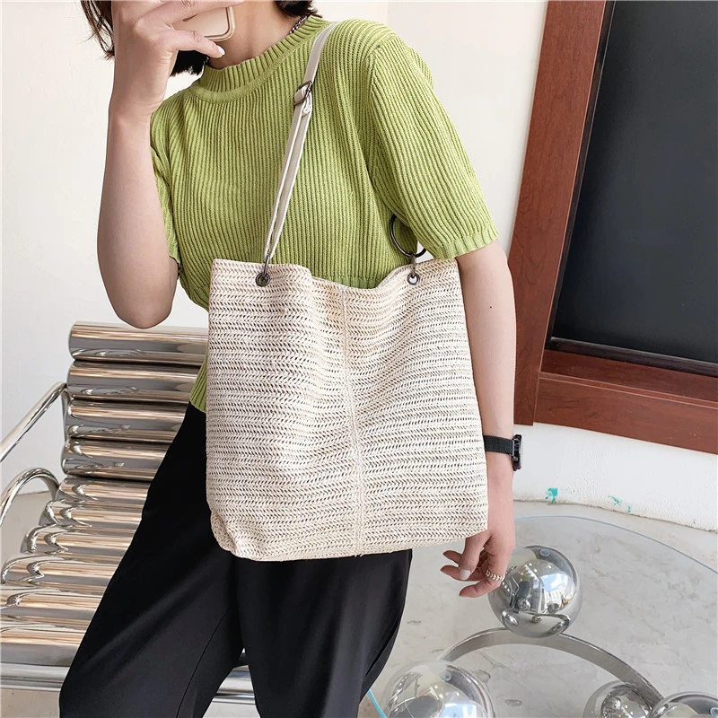 2021 New Casual Large Capacity Tote Women Straw Handbags Luxury Woven Designer Lady Shoulder Mesenger Bags Female Big Purses
2021 New Casual Large Capacity Tote Women Straw Handbags Luxury Woven Designer Lady Shoulder Mesenger Bags Female Big Purses
