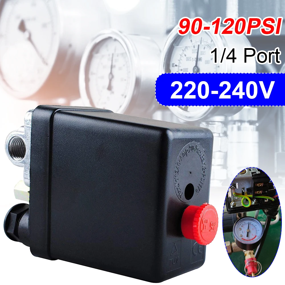 High Quality 90-120psi HeavyDuty Air Compressor Pressure Switch Control Valve 1/4 Port 220-240V For Home Pneumatic Parts
High Quality 90-120psi HeavyDuty Air Compressor Pressure Switch Control Valve 1/4 Port 220-240V For Home Pneumatic Parts