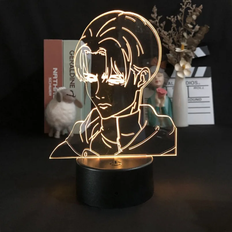 Anime Night Light LED Children's Room Rivaille Ackerman Figure 3D Lamp Attack on Titan Nightlight Acrylic Kids Birthday Gift
Anime Night Light LED Children's Room Rivaille Ackerman Figure 3D Lamp Attack on Titan Nightlight Acrylic Kids Birthday Gift