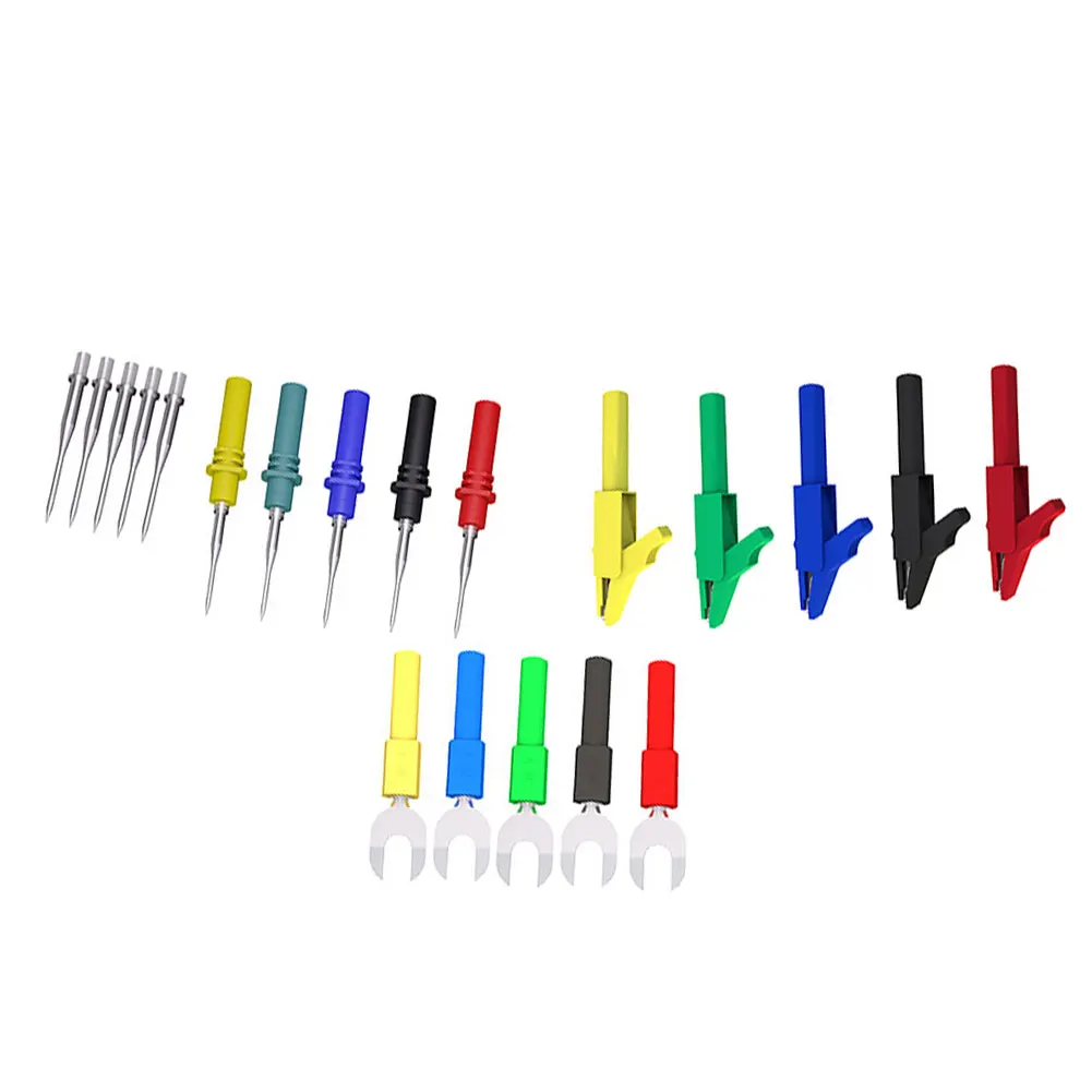 P1050B series 4mm Banana to Banana Plug Test Lead Kit for Multimeter with Alligator Clip U-type & Puncture Test Probe Kit
P1050B series 4mm Banana to Banana Plug Test Lead Kit for Multimeter with Alligator Clip U-type & Puncture Test Probe Kit