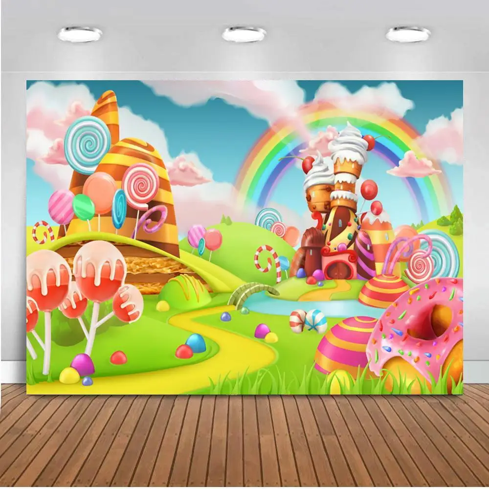 Birthday Candy House Cake Table Background Waffle Donuts Party Kids Chocolate Glitter Hat Photography Backdrop Decoration Props
Birthday Candy House Cake Table Background Waffle Donuts Party Kids Chocolate Glitter Hat Photography Backdrop Decoration Props