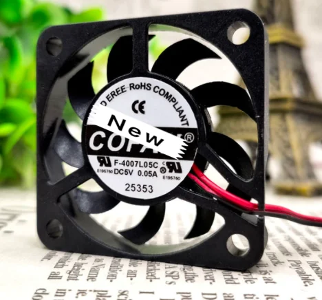 For Emacro For COFAN F-4007L05C Server Cooling Fan DC5V 0.05A 40x40x07mm 2-wire 
For Emacro For COFAN F-4007L05C Server Cooling Fan DC5V 0.05A 40x40x07mm 2-wire