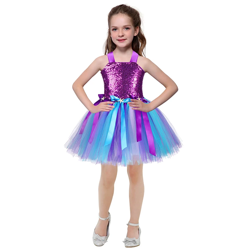 Princess Girl Mermaid Tutu Dress Kids Sparkle Sequin Purple Starfish Birthday Party Dresses Children Halloween Holidays Costume
Princess Girl Mermaid Tutu Dress Kids Sparkle Sequin Purple Starfish Birthday Party Dresses Children Halloween Holidays Costume