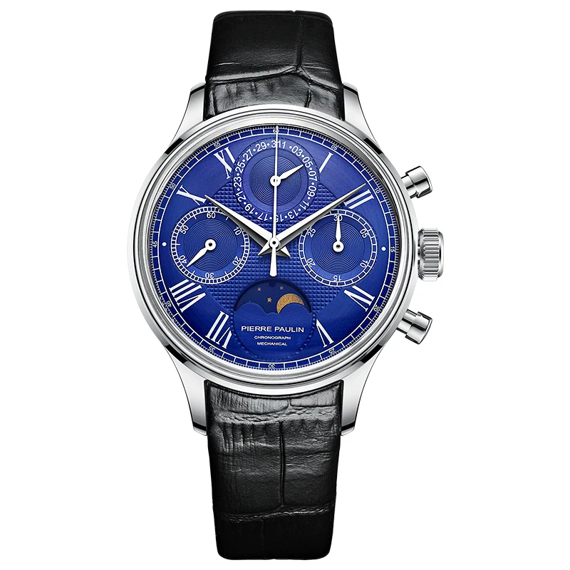 Merkur Blue Dial Acrylic Arched Glass Multi-Function Moon Phase Display Seagull ST19 Hand Winding Movement Men Pilot Wristwatch
Merkur Blue Dial Acrylic Arched Glass Multi-Function Moon Phase Display Seagull ST19 Hand Winding Movement Men Pilot Wristwatch