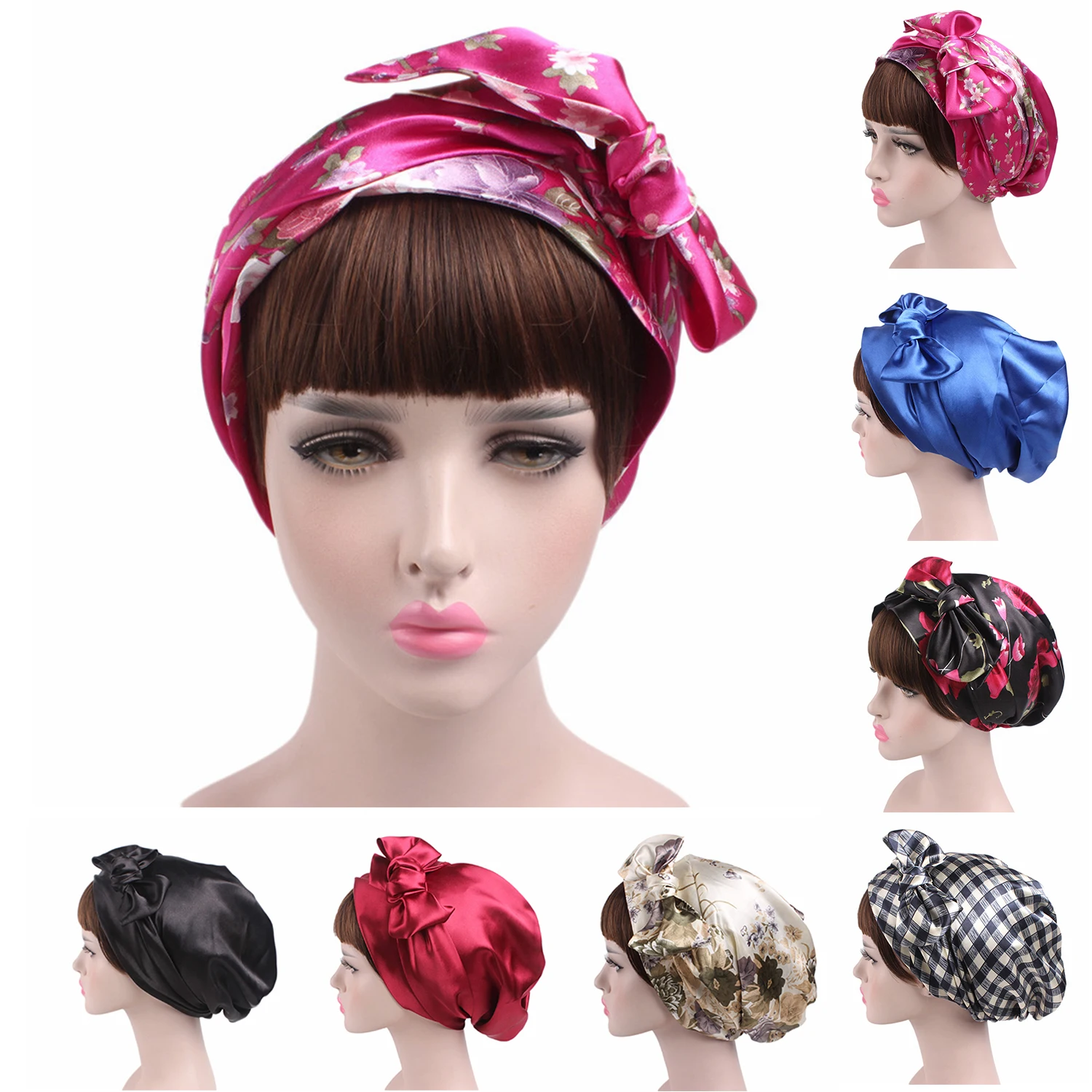 New Women Bowknot Floral Print Turban Silky Satin Sleep Cap ready to wear Bonnet Beanie Headwrap Cover Islamic Hijab Accessories
New Women Bowknot Floral Print Turban Silky Satin Sleep Cap ready to wear Bonnet Beanie Headwrap Cover Islamic Hijab Accessories