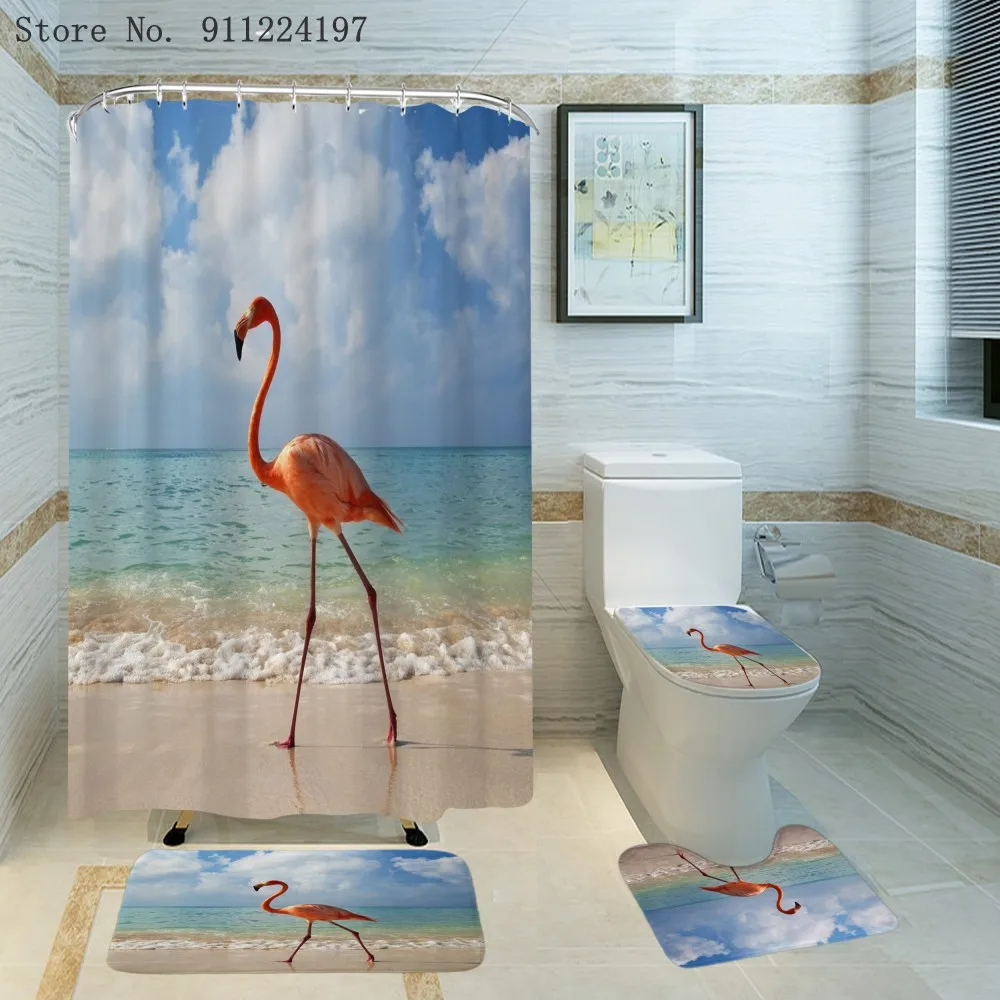 3D Flamingo Print Bathroom Non-slip Mat Set Durable Waterproof Shower Curtain Set Pedestal Rug Lid Toilet Cover Bath Mat Rugs
3D Flamingo Print Bathroom Non-slip Mat Set Durable Waterproof Shower Curtain Set Pedestal Rug Lid Toilet Cover Bath Mat Rugs