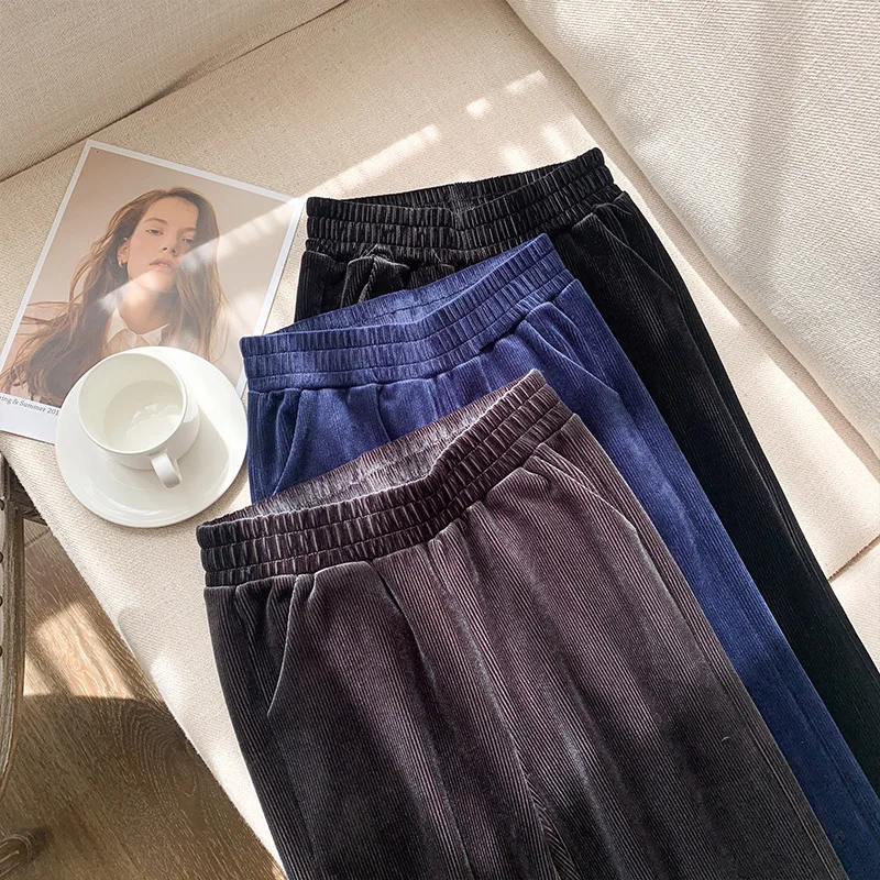 Women's new waist slim side oblique pocket wide leg and foot fashion joker velvet slim wide leg pants
Women's new waist slim side oblique pocket wide leg and foot fashion joker velvet slim wide leg pants