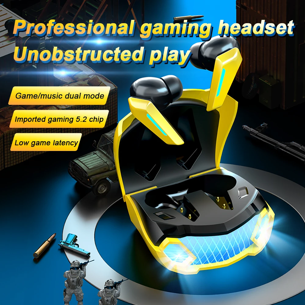M5 Bluetooth Headset Cool Headlight Dual-mode Gaming Headset Low Latency Consumption TWS Bluetooth 5.2 Gaming Headset
M5 Bluetooth Headset Cool Headlight Dual-mode Gaming Headset Low Latency Consumption TWS Bluetooth 5.2 Gaming Headset