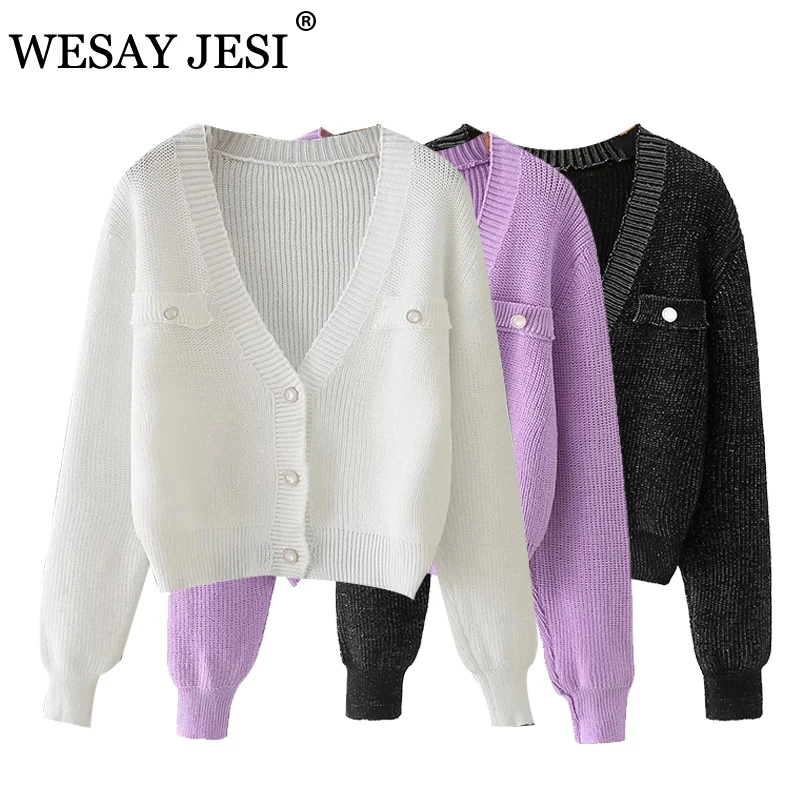 Кардиган WESAY JESI для женщин, Осенний модный вязаный свитер, кардиган, однотонная женская одежда, однобортный Топ с длинным рукавом
Кардиган WESAY JESI для женщин, Осенний модный вязаный свитер, кардиган, однотонная женская одежда, однобортный Топ с длинным рукавом