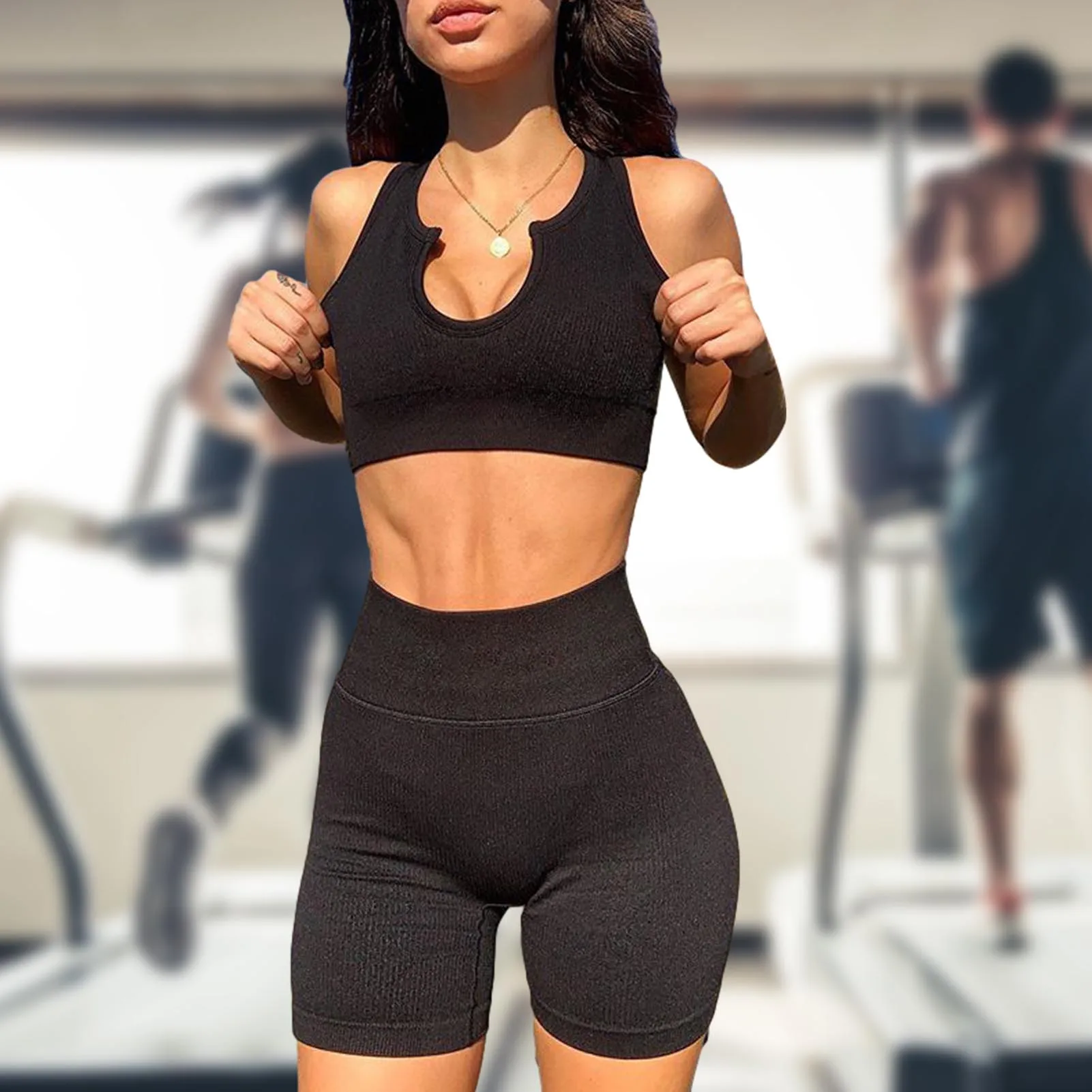Workout Outfits For Women 2 Piece Ribbed Crop Tank Top Shorts Casual Sportswear Comfortable Running Clothing
Workout Outfits For Women 2 Piece Ribbed Crop Tank Top Shorts Casual Sportswear Comfortable Running Clothing
