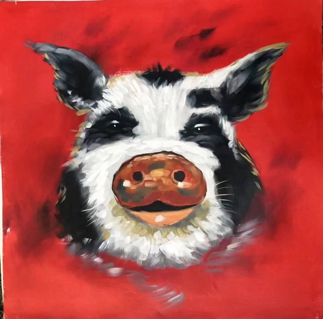 Fun Animal Pig Red Background Handmade Oil Painting Living Bedroom Restaurant Decoration Picture Wall Art Handmade Oil Painting
Fun Animal Pig Red Background Handmade Oil Painting Living Bedroom Restaurant Decoration Picture Wall Art Handmade Oil Painting