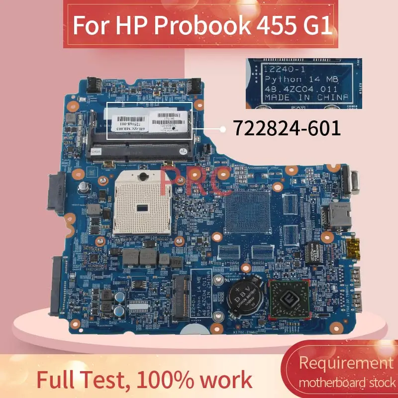 Материнская плата 722824-601 722824-501 для ноутбука HP Probook 455 G1 материнская плата для ноутбука 12240-1 AMD DDR3
Материнская плата 722824-601 722824-501 для ноутбука HP Probook 455 G1 материнская плата для ноутбука 12240-1 AMD DDR3