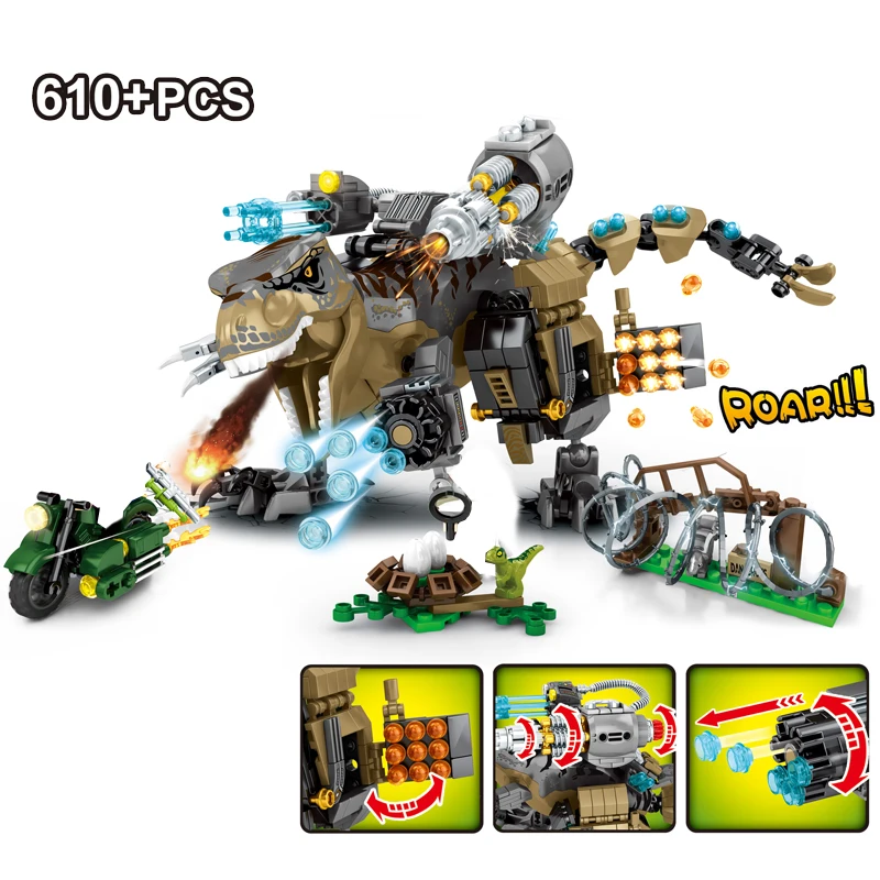 New MOC Mechanical Tyrannosaurus 610pcs Jurassic World Dinosaur Dion Model Building Blocks Bricks Toys For boys Christmas Gifts
New MOC Mechanical Tyrannosaurus 610pcs Jurassic World Dinosaur Dion Model Building Blocks Bricks Toys For boys Christmas Gifts