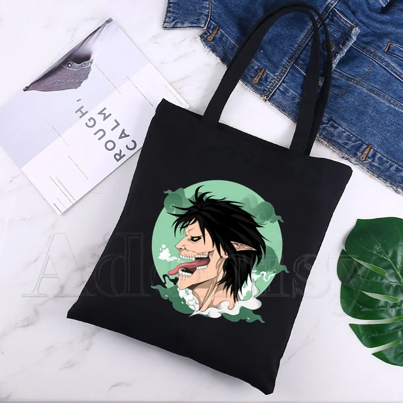 Attack on Titan Print Reusable Shopping Bag Women Canvas Tote Bags Printing Eco Bag Cartoon Shopper Shoulder Bags Black
Attack on Titan Print Reusable Shopping Bag Women Canvas Tote Bags Printing Eco Bag Cartoon Shopper Shoulder Bags Black