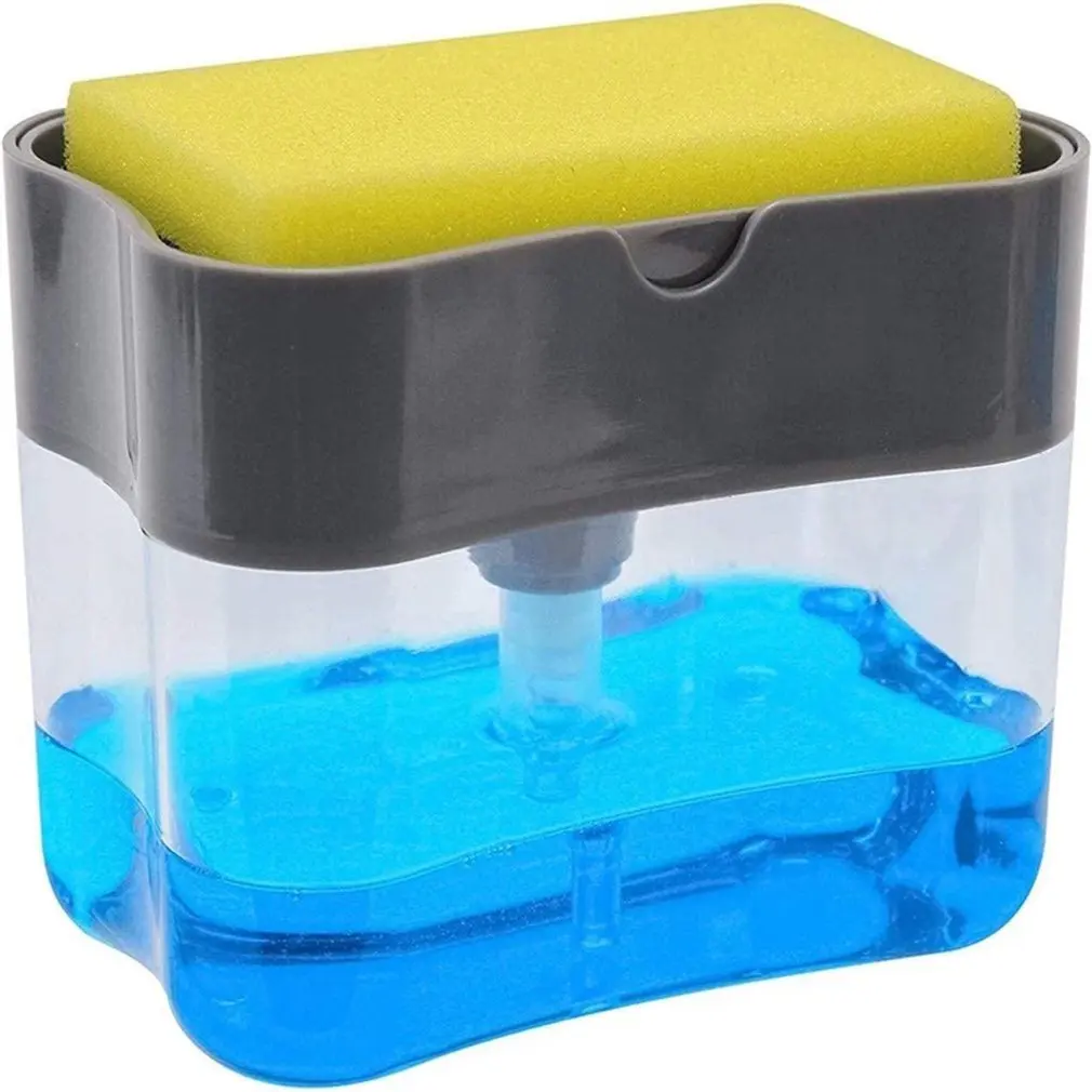 

Диспенсер для мыла с держателем губки, контейнер для чистки жидкости, Ручной пресс, инструмент для чистки кухни