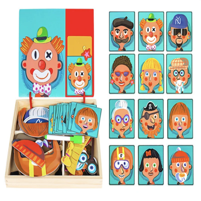 Магнитная забавная головоломка для детей деревянная доска коробка кусочки игры
