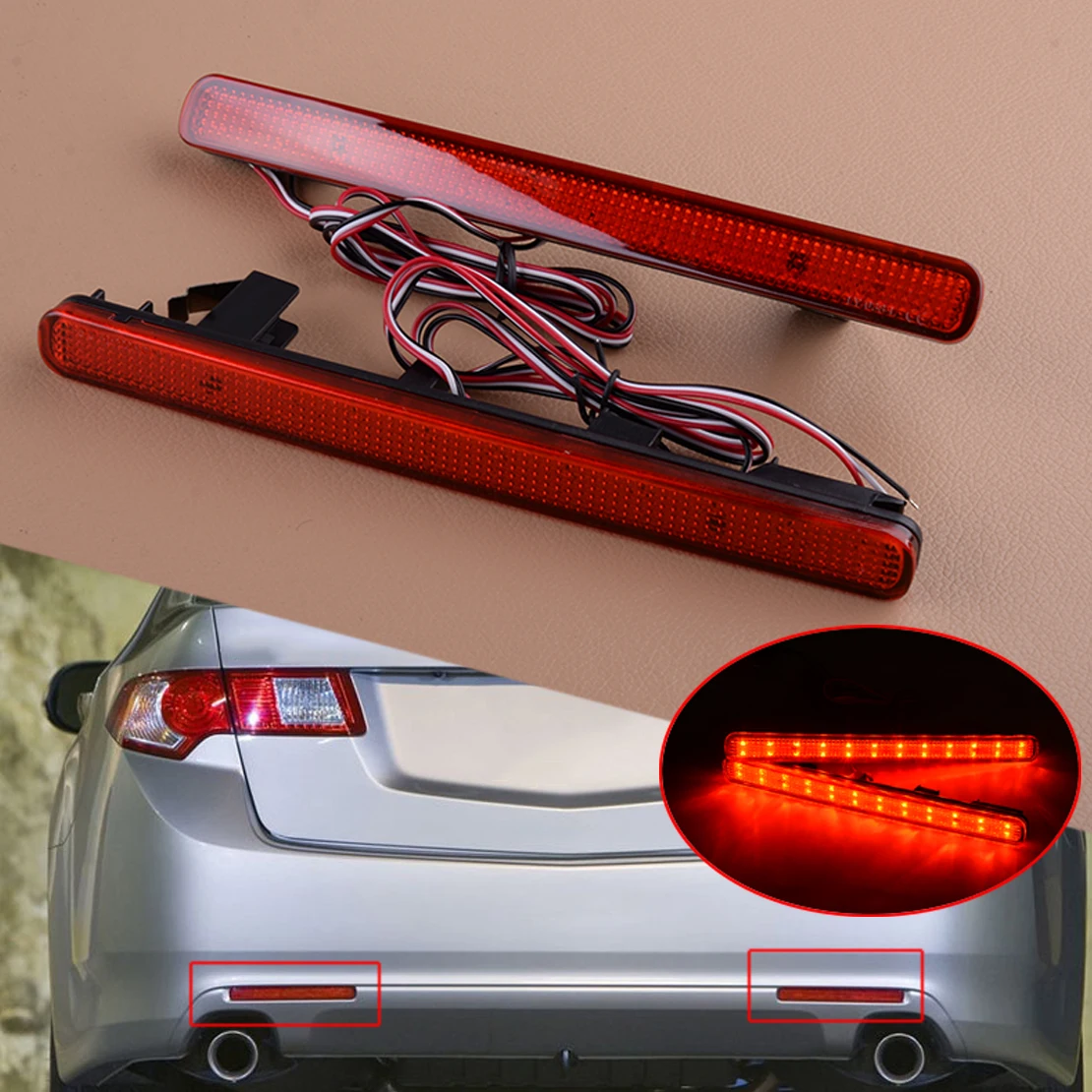 2pcs LED Rear Bumper Reflector Turn Signal Light Brake Lamp Red Fit For Acura TSX 2009-2014
2pcs LED Rear Bumper Reflector Turn Signal Light Brake Lamp Red Fit For Acura TSX 2009-2014