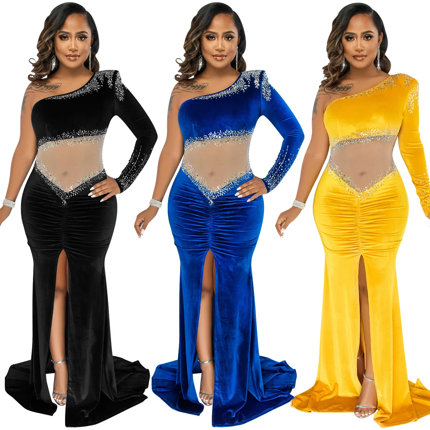 Длинное платье-макси Zoctuo, женские бархатные сексуальные платья на одно плечо со стразами Вечерние и ночных клубов, женская одежда, халат, пл... 
Длинное платье-макси Zoctuo, женские бархатные сексуальные платья на одно плечо со стразами Вечерние и ночных клубов, женская одежда, халат, пл...