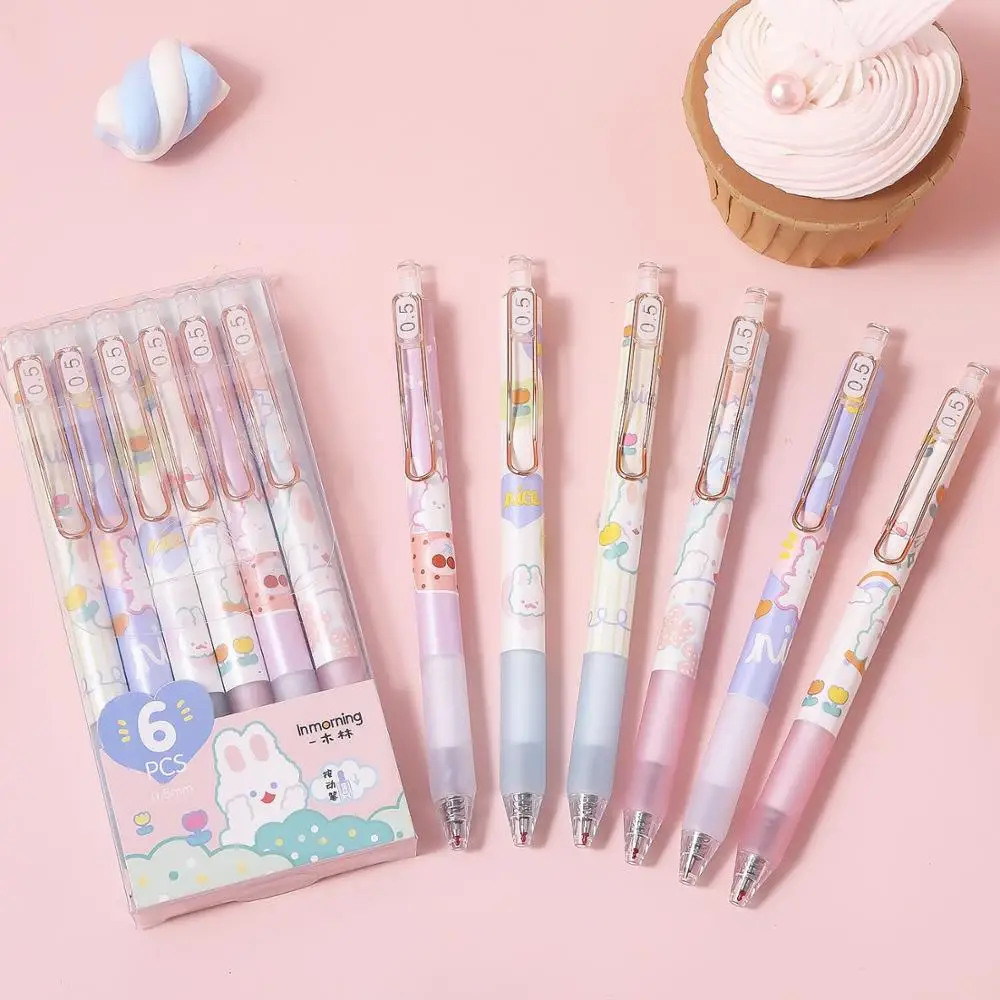 6pcs/set Kawaii Cute Rabbit Press Type Black Ink Gel Pen Graffiti Writing Pens Kids Gift School Stationery 0.5mm Work
6pcs/set Kawaii Cute Rabbit Press Type Black Ink Gel Pen Graffiti Writing Pens Kids Gift School Stationery 0.5mm Work