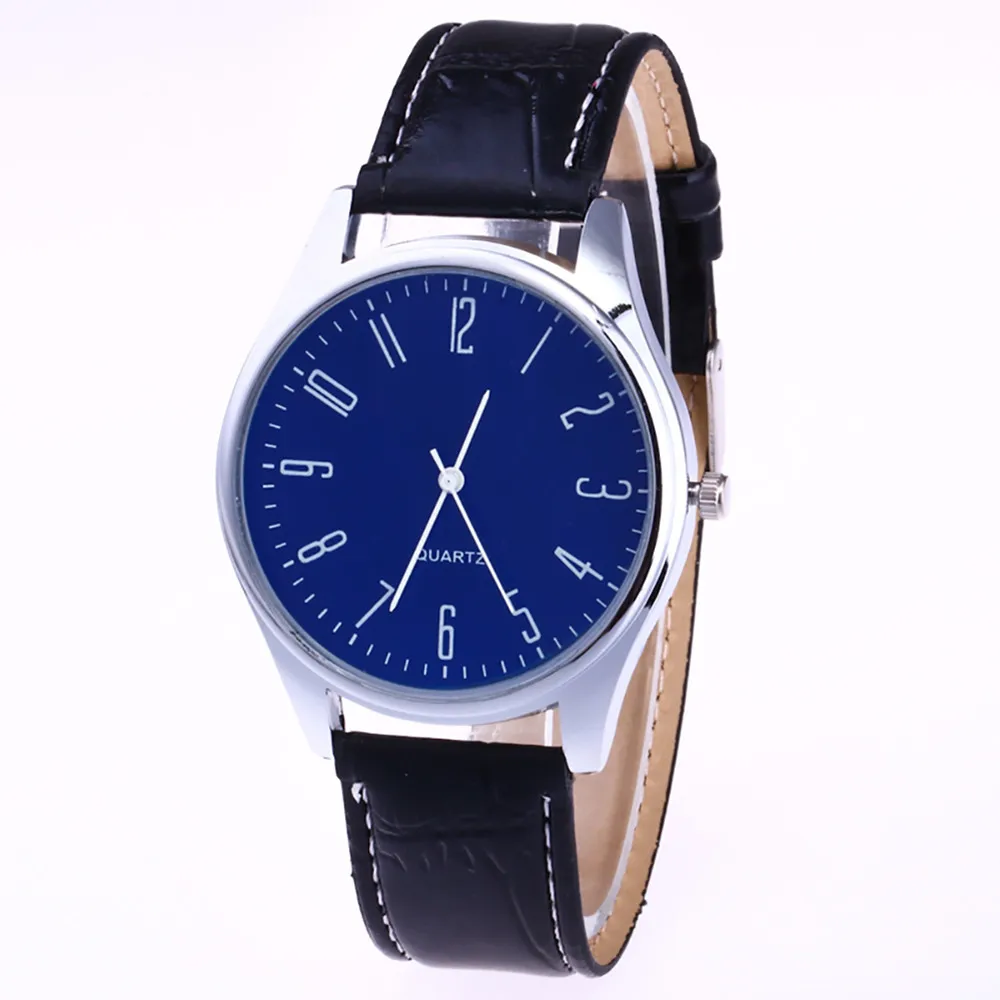 Watch men Quartz Watch Luxury New Fashion Business Daily Casual Leather Band Quartz Wrist Business Watch Gift