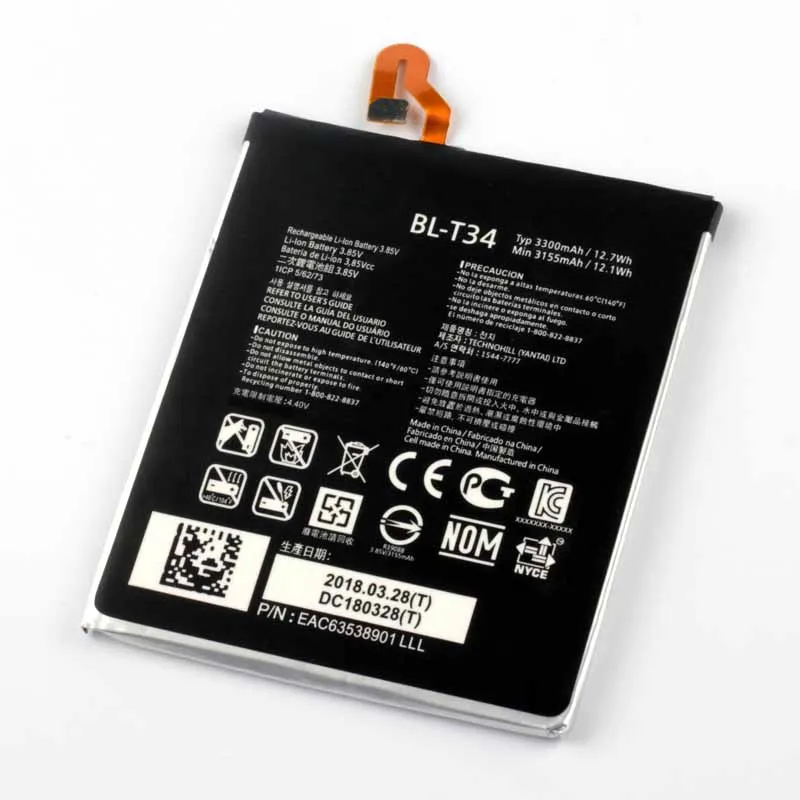 Оригинальный чехол для телефона внутреннего Батарея LG SPRINT V30 + LS998 3300 мА/ч BL-T34 -