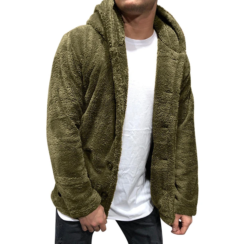 3XL Men Jackets Cardigans Fashion Hooded Button Long Sleeves Winter Overcoat Plush Pockets Solid Male Outwear Plush
3XL Men Jackets Cardigans Fashion Hooded Button Long Sleeves Winter Overcoat Plush Pockets Solid Male Outwear Plush