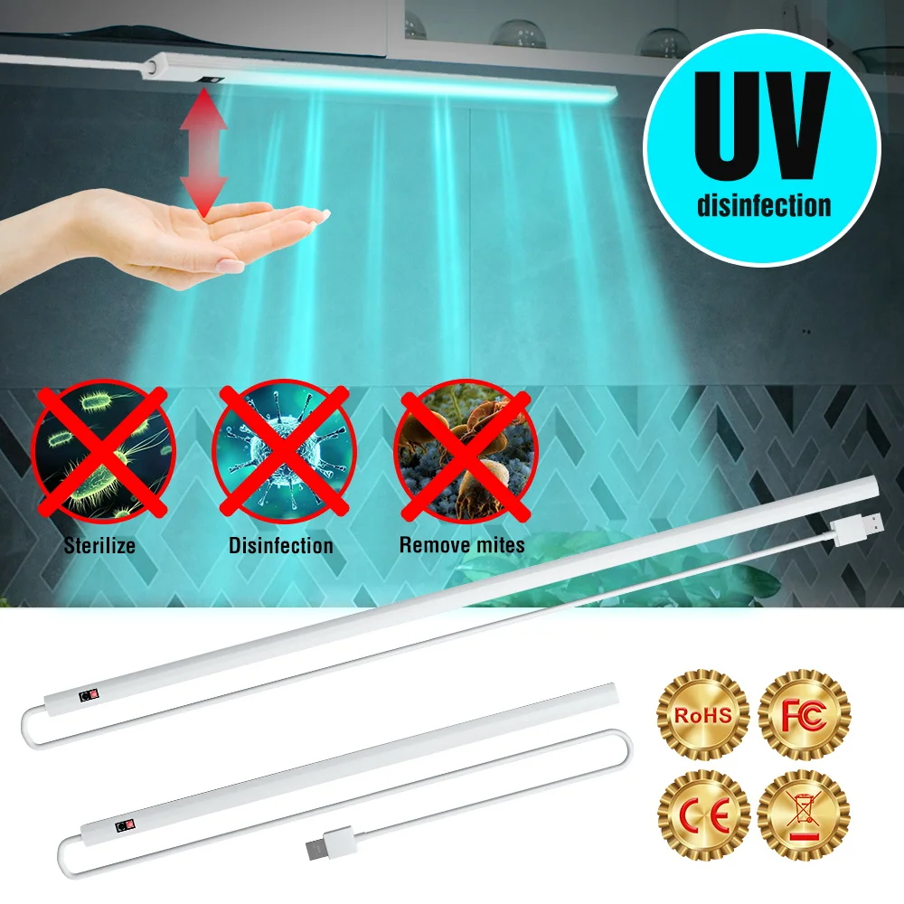 Smart Switch 254nm Ultraviolet Light LED Germicidal UV Hand Sweep Sensing Disinfection Lamp Tube 20/30/40/50CM Ozone | Лампы и