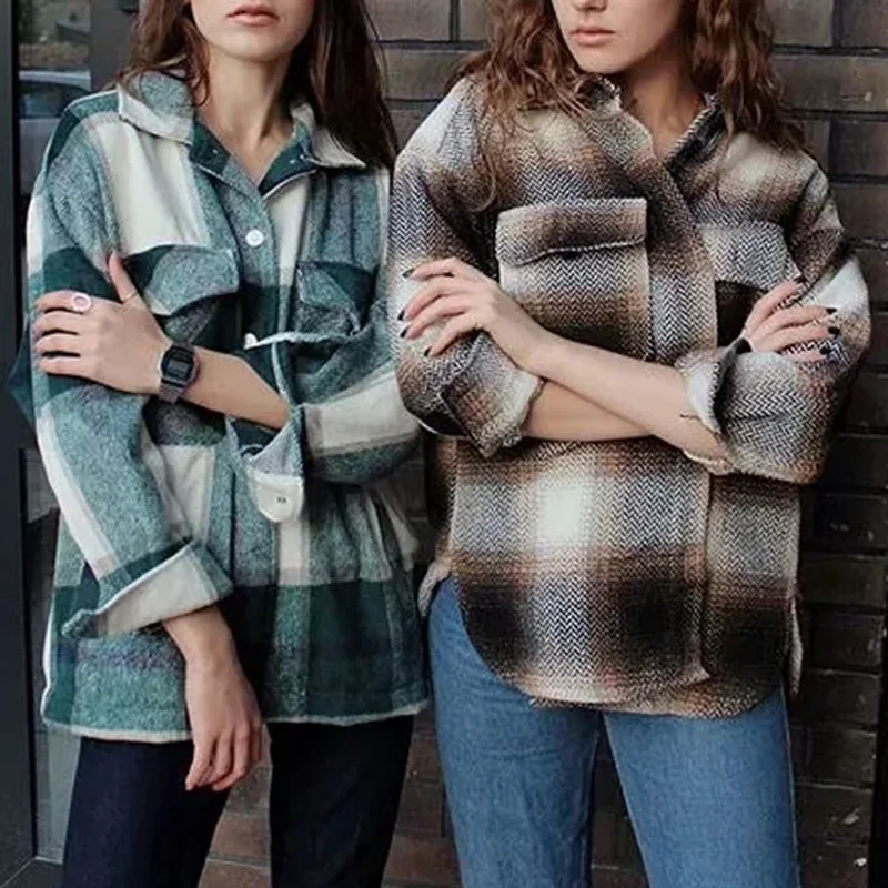 Check Shirt Plus Size Plaid Shirt Long Sleeve Top Women's Shirt Fashion All-match Shirt Spring Autumn 2021 Woman's Plaid Shirt 
Check Shirt Plus Size Plaid Shirt Long Sleeve Top Women's Shirt Fashion All-match Shirt Spring Autumn 2021 Woman's Plaid Shirt