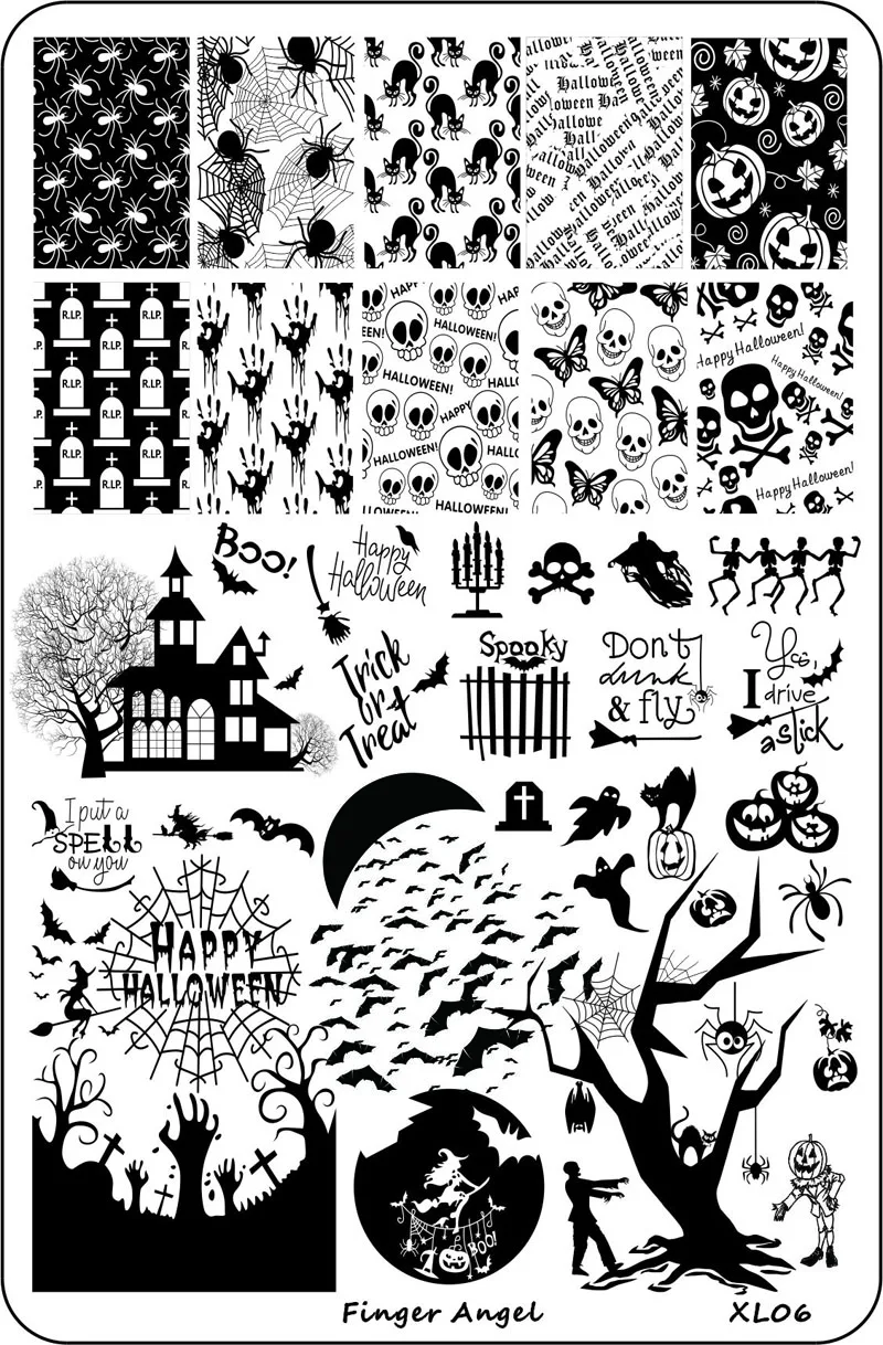 XL-04, 05,06-10 Big Christmas and Halloween Stamping Metal Plate 9.5X14.5CM 1 pcs HALLOWEEN + Image Plate Nail Art Stamping 
XL-04, 05,06-10 Big Christmas and Halloween Stamping Metal Plate 9.5X14.5CM 1 pcs HALLOWEEN + Image Plate Nail Art Stamping