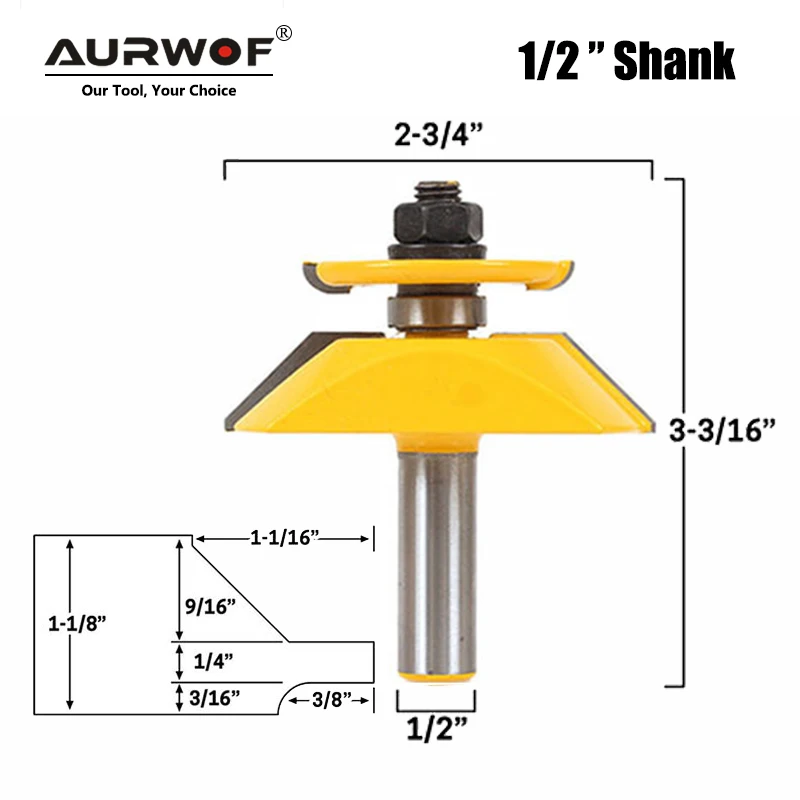 

LAVIE 12mm 1/2" Shank Raised Panel Router Bit with Backcutter Chamfer Milling Cutter Ogee Woodworking Cutter Tenon Knife MC03106