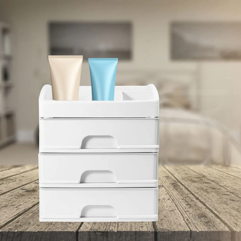 Cosmetics Stratified Storage Box Drawer Type Dresser Organizer Desktop Makeup Holder (Beige) (Three-layer)
Cosmetics Stratified Storage Box Drawer Type Dresser Organizer Desktop Makeup Holder (Beige) (Three-layer)