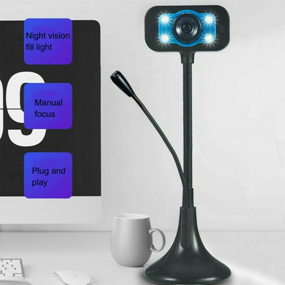 USB Webcam Desktop Computer PC Video with Microphone Flexible Hose 4 L-ED Night V-ision Camera for pc computer desktop
USB Webcam Desktop Computer PC Video with Microphone Flexible Hose 4 L-ED Night V-ision Camera for pc computer desktop