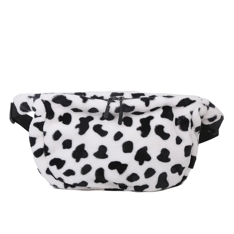 Cow Spot Cute Versatile Cartoon Female Forest Plush Waist Women Bag Small Fresh Crossbar Handbag Bolsos Mujer Luminous Pendant 
Cow Spot Cute Versatile Cartoon Female Forest Plush Waist Women Bag Small Fresh Crossbar Handbag Bolsos Mujer Luminous Pendant