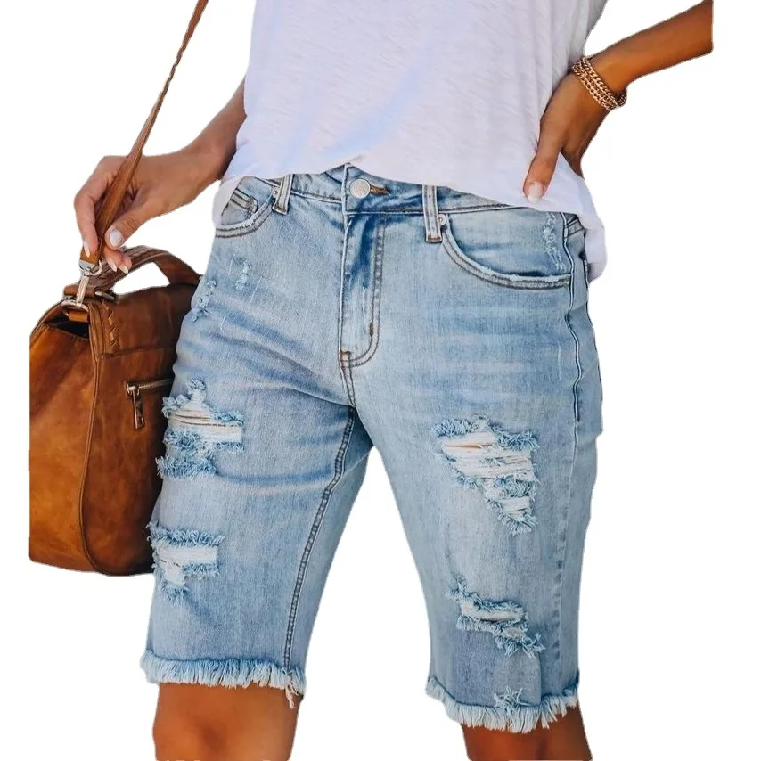 Women Summer Straight Denim Shorts Ripped Hole Jeans Short Pants Ladies Solid Skinny Shorts Leisure and Comfort Slim
Women Summer Straight Denim Shorts Ripped Hole Jeans Short Pants Ladies Solid Skinny Shorts Leisure and Comfort Slim