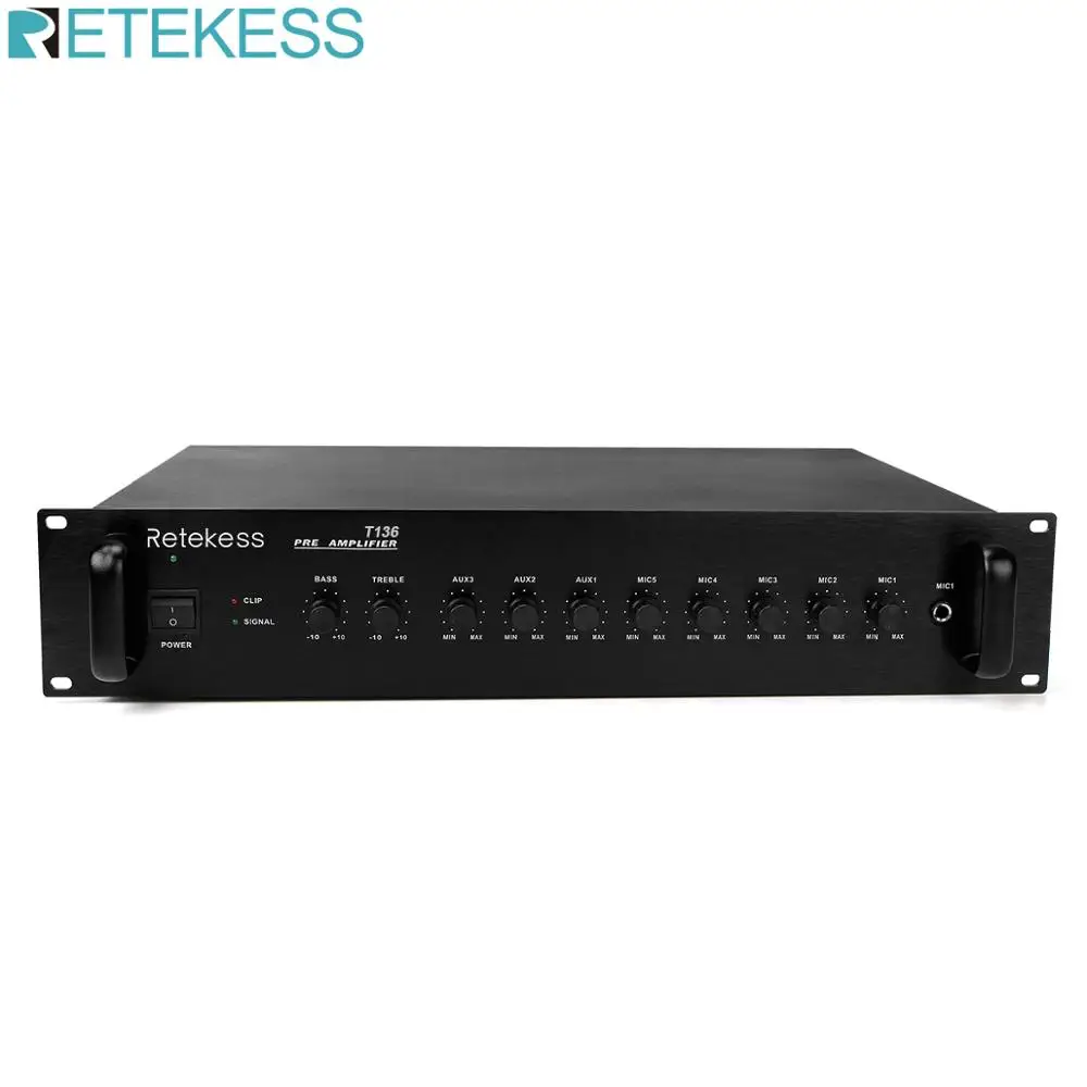 

Retekess T136 10 Channels Front Audio Amplifier for Public Campus Broadcasting System